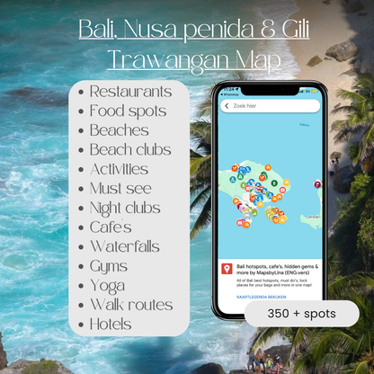 Bali, Nusa Penida &amp; Gili Trawangan Map (ENG.vers)